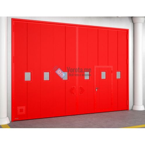 Заказать или купить Красные распашные промышленные ворота Doorhan