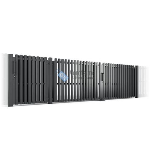 Заказать или купить Распашные ворота из евроштакетника 1750x2100