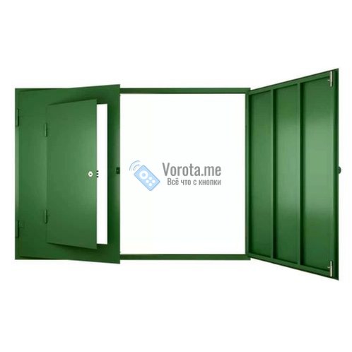 Заказать или купить Зеленые распашные промышленные ворота Doorhan